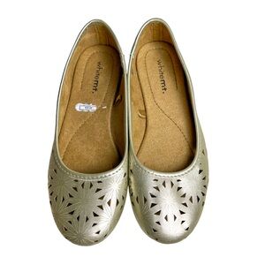 Light Gold Flats with Laser Cut Outs Size 7 NEW